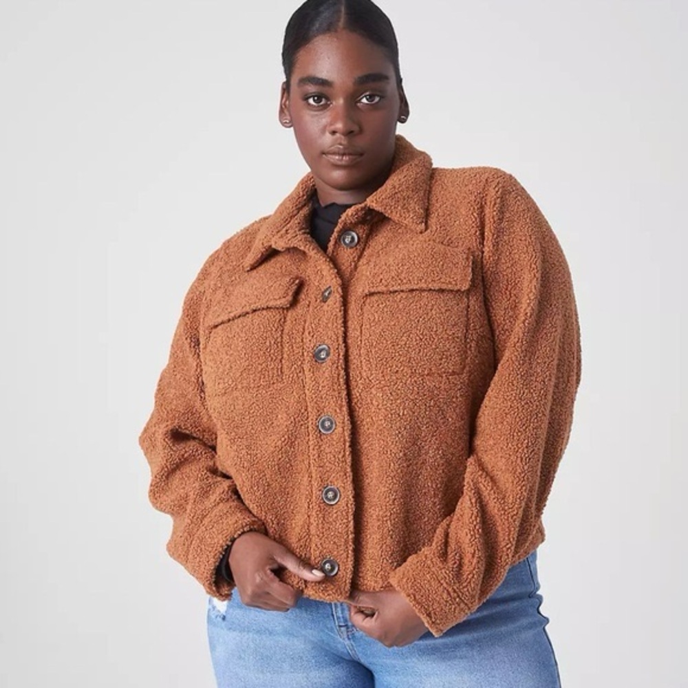Lane Bryant Cropped Teddy Jacket